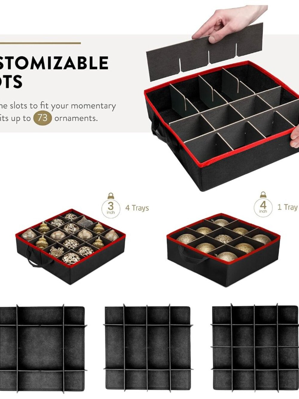 All in One Christmas Ornament Storage Box & Decoration Container - Easy Access R - Picture 7 of 8